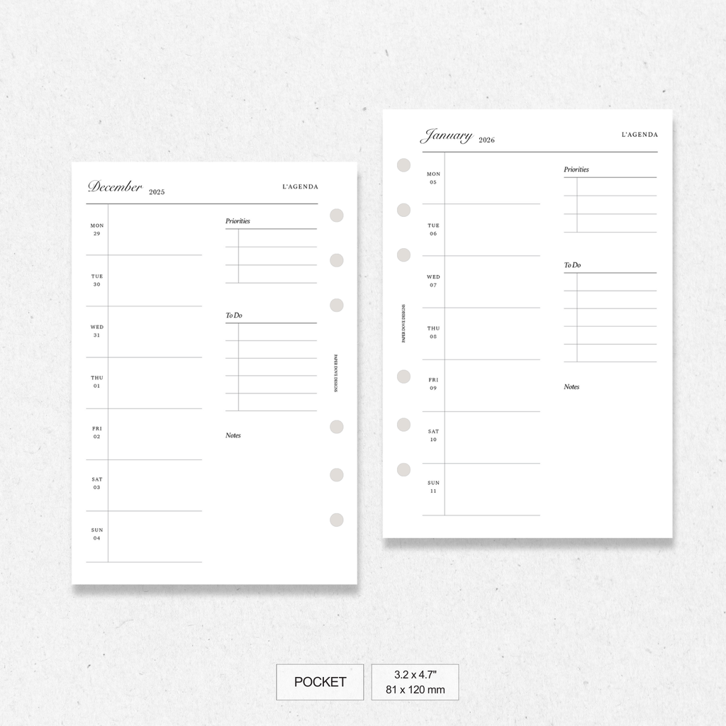 2026 Weekly Agenda - Version 01