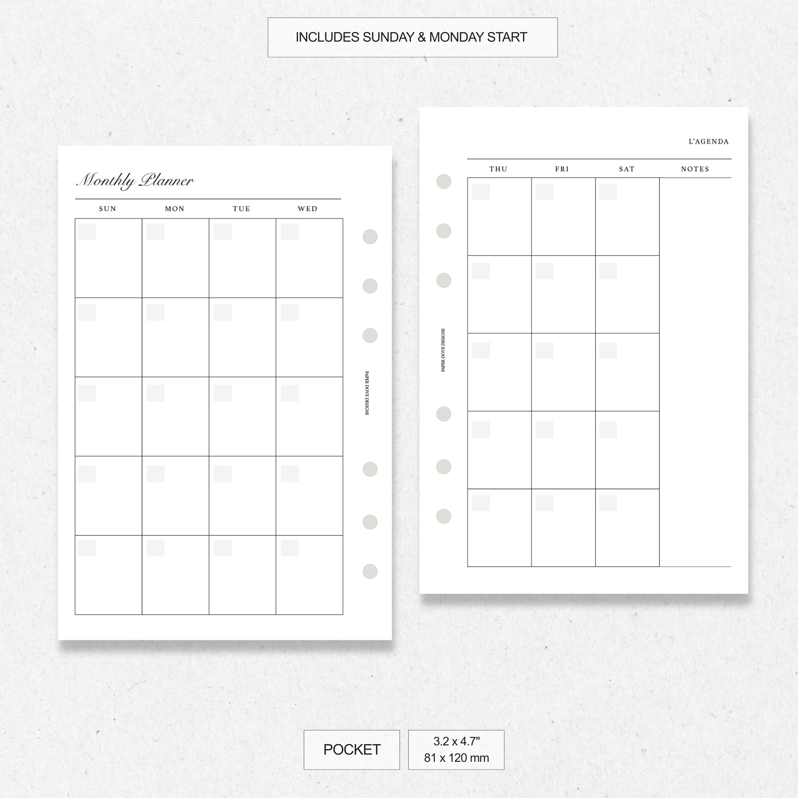 Undated Monthly Agenda - Version 2