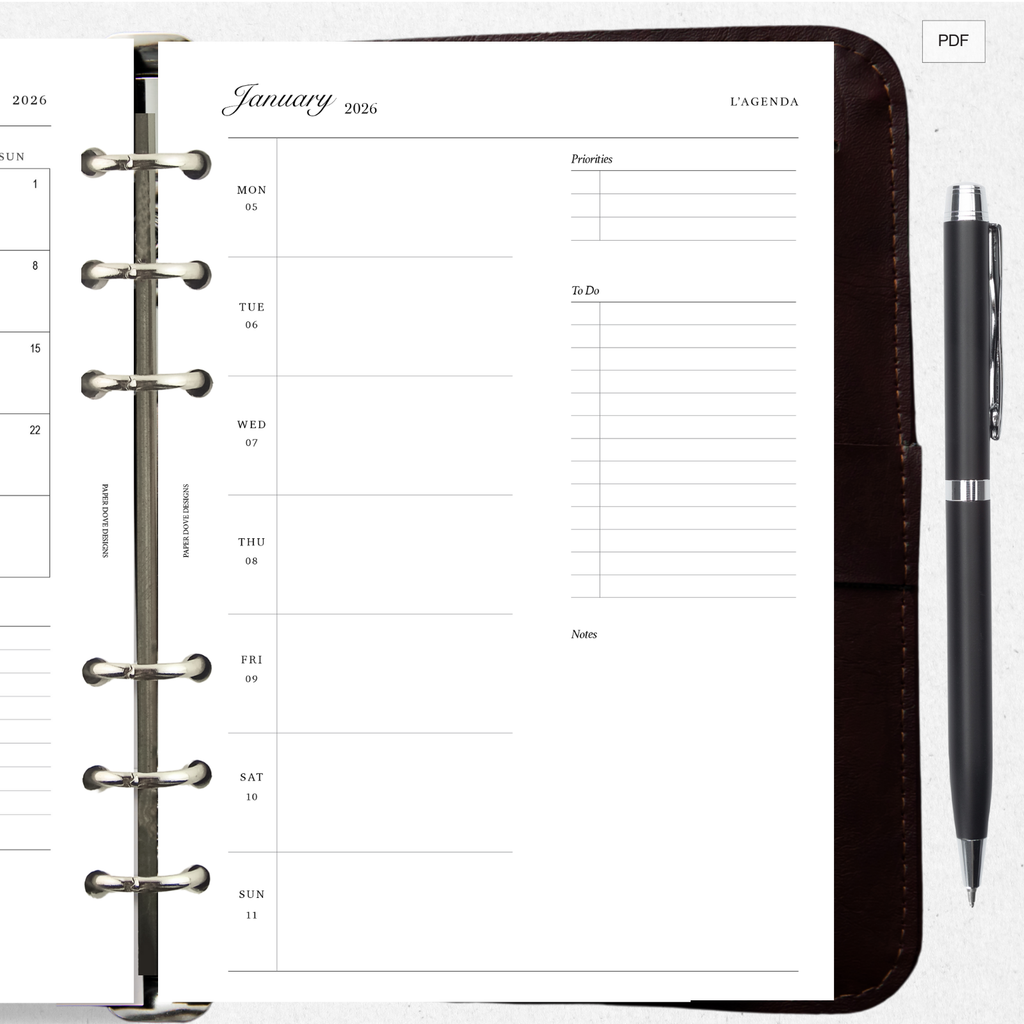 2026 Weekly Agenda - Version 01