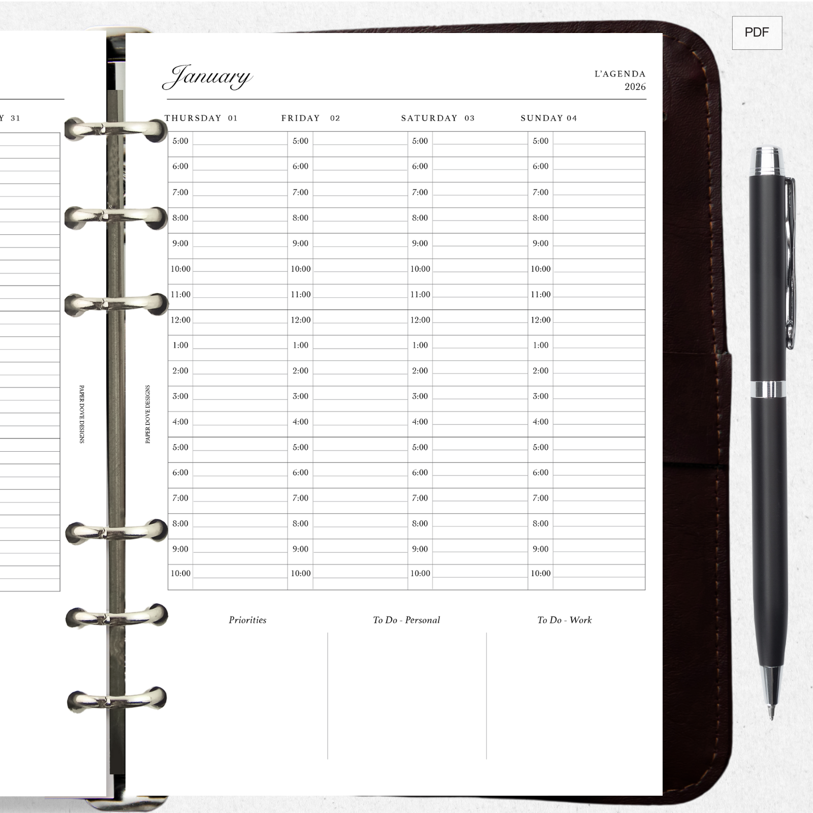 2026 Weekly Agenda - Version 02